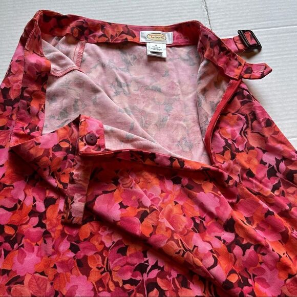 Talbots NWT skirt Maxi Size 8 Beautiful pink orange and brown floral side zip - Picture 7 of 11